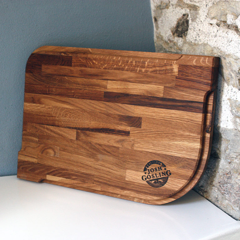 Large Oak Butchers Block Chopping Board with Lip Oak Homeware