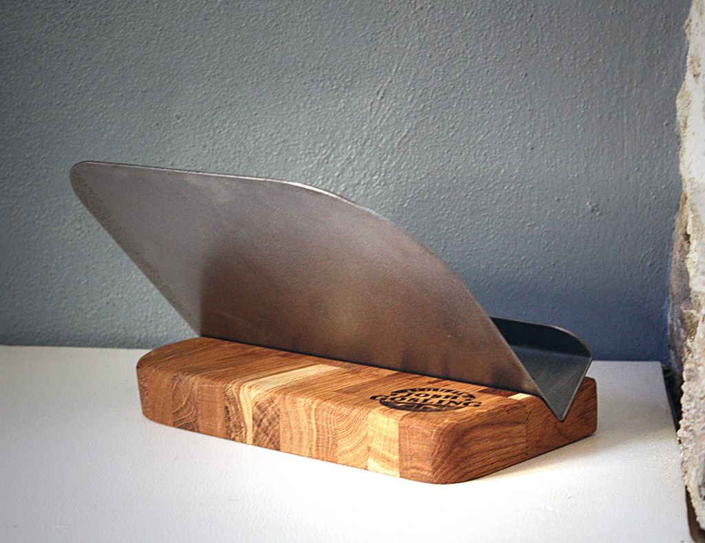 Oak and Steel Recipe Stand for Cookbooks | Oak Homeware Cookbook Stands ...